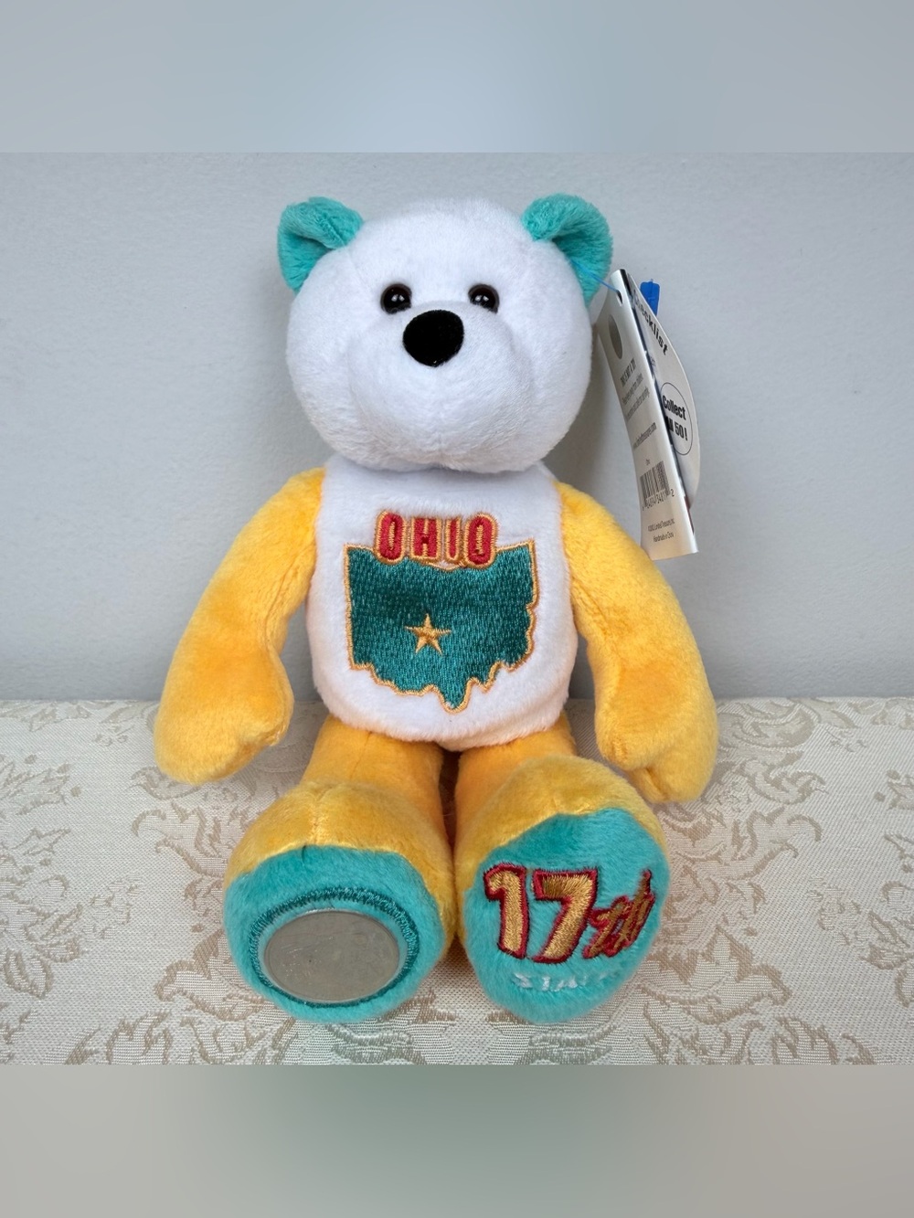 Limited Treasures Ohio Commemorative State Quarter Plush Bear